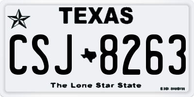 TX license plate CSJ8263