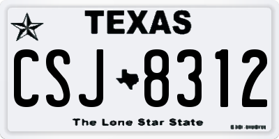 TX license plate CSJ8312