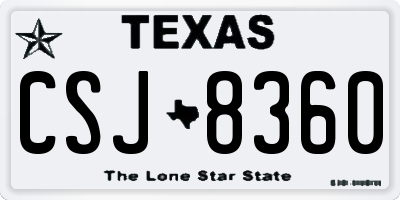 TX license plate CSJ8360