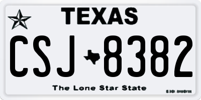 TX license plate CSJ8382