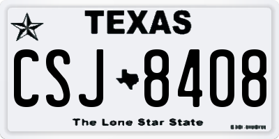 TX license plate CSJ8408