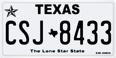 TX license plate CSJ8433