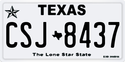 TX license plate CSJ8437