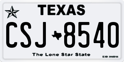 TX license plate CSJ8540