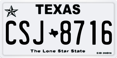TX license plate CSJ8716