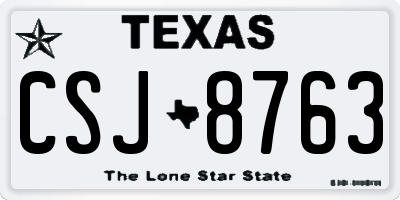 TX license plate CSJ8763