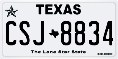 TX license plate CSJ8834