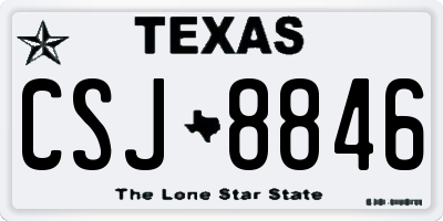 TX license plate CSJ8846