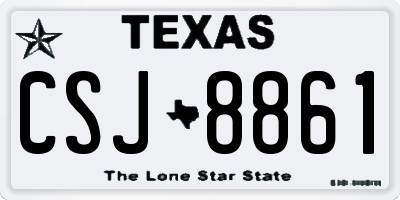 TX license plate CSJ8861