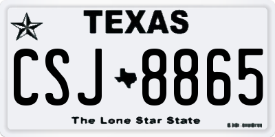 TX license plate CSJ8865