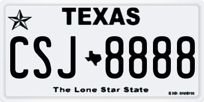 TX license plate CSJ8888