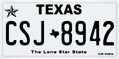 TX license plate CSJ8942
