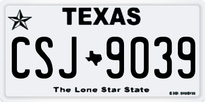 TX license plate CSJ9039
