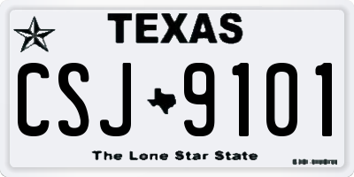 TX license plate CSJ9101