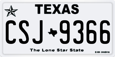 TX license plate CSJ9366