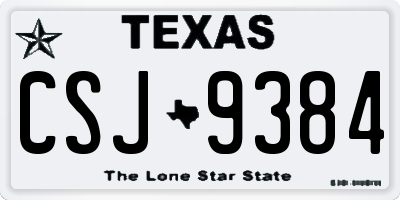TX license plate CSJ9384