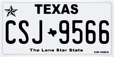 TX license plate CSJ9566