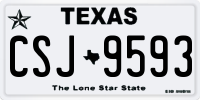 TX license plate CSJ9593