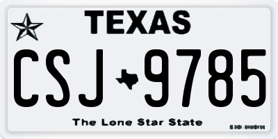 TX license plate CSJ9785