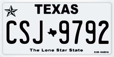 TX license plate CSJ9792