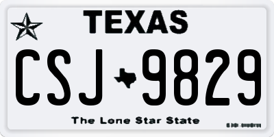 TX license plate CSJ9829