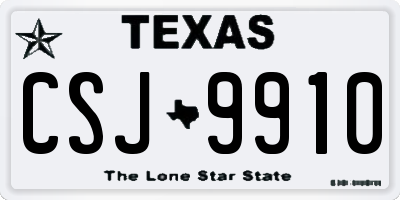 TX license plate CSJ9910
