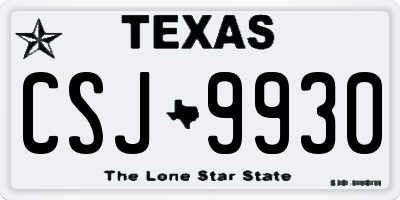 TX license plate CSJ9930
