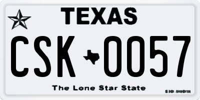 TX license plate CSK0057