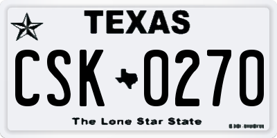 TX license plate CSK0270