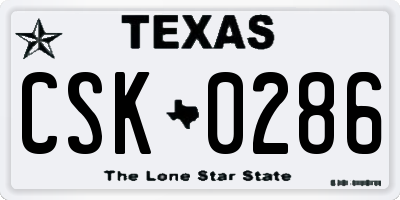 TX license plate CSK0286