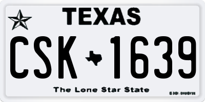 TX license plate CSK1639