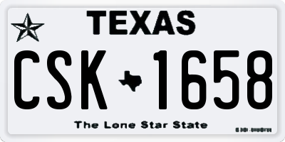 TX license plate CSK1658