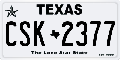 TX license plate CSK2377