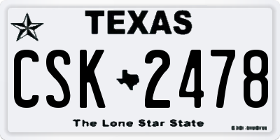 TX license plate CSK2478