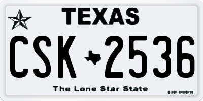 TX license plate CSK2536
