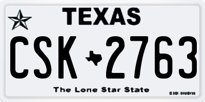 TX license plate CSK2763