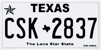 TX license plate CSK2837