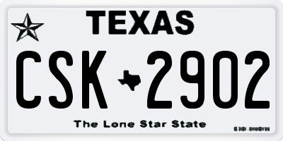 TX license plate CSK2902