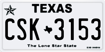 TX license plate CSK3153