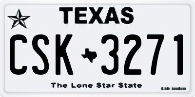 TX license plate CSK3271