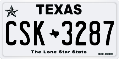 TX license plate CSK3287