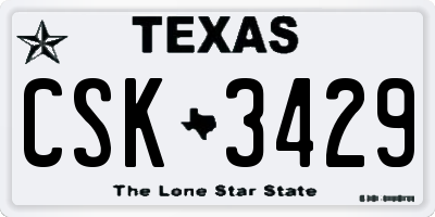TX license plate CSK3429