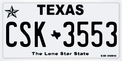 TX license plate CSK3553