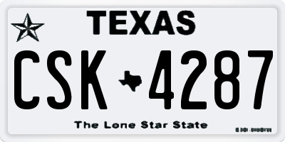 TX license plate CSK4287