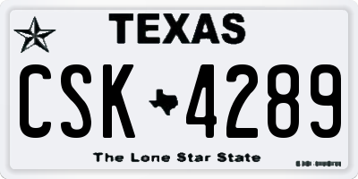 TX license plate CSK4289