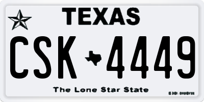 TX license plate CSK4449