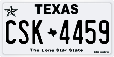 TX license plate CSK4459
