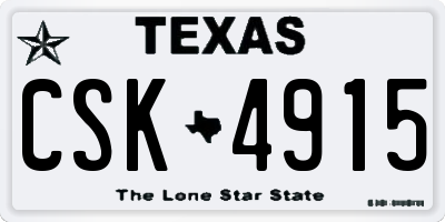 TX license plate CSK4915