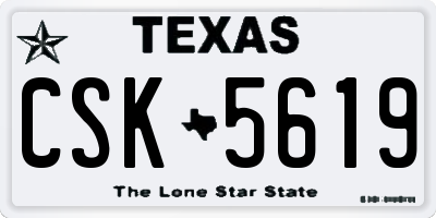TX license plate CSK5619