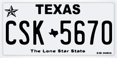 TX license plate CSK5670